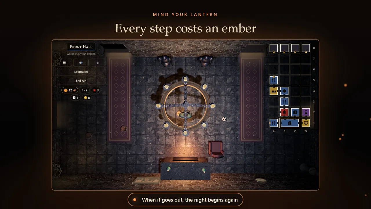 Every step costs an ember: the turnip lantern in the Front Hall
