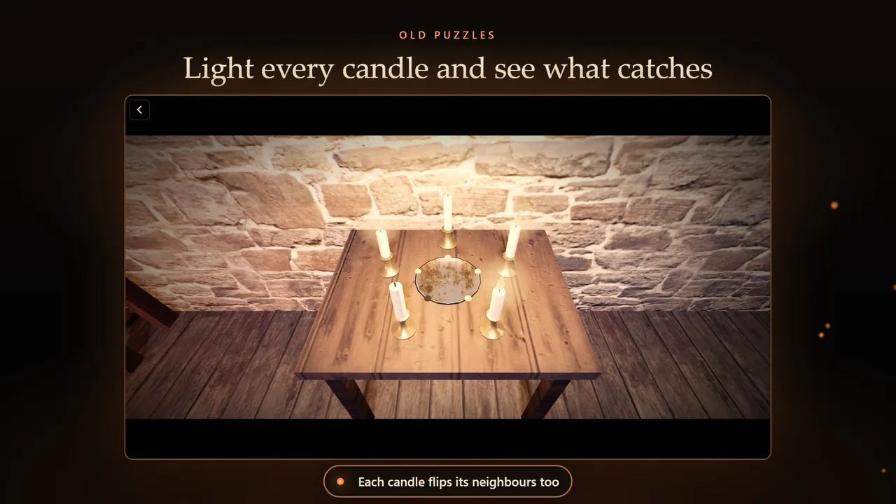 Old puzzles: light every candle and see what catches