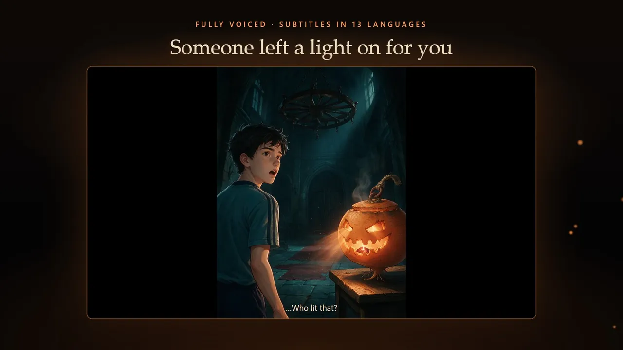 A voiced story scene: someone left a light on